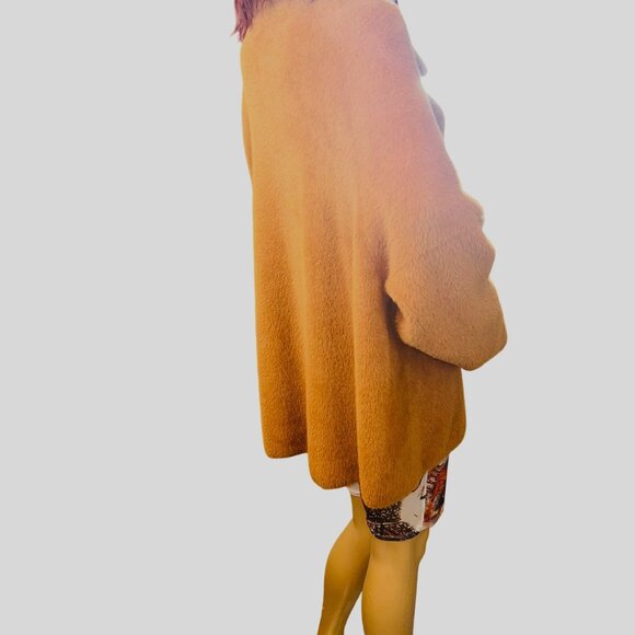 Bucketlist Women's Super‎ Soft Fur Shacket Large Camel Normcore Fall Fashion - Picture 4 of 11